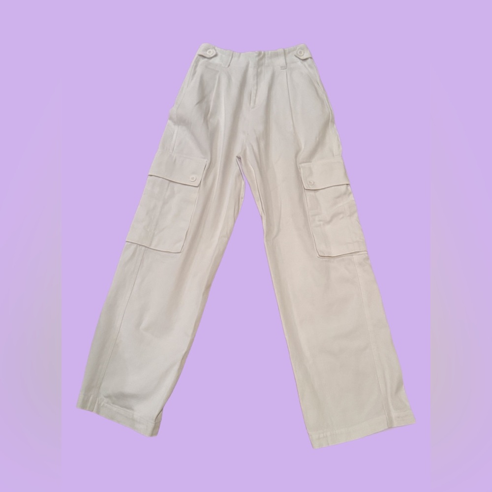 🍒 NO.6 STORE - White Denim Cargo Pants Size: 0